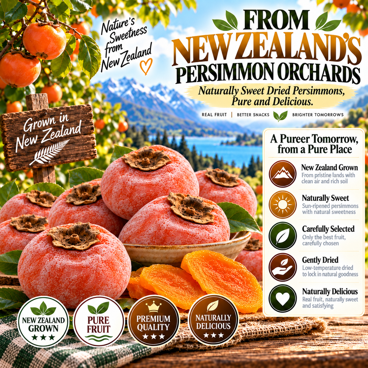 🍊Dried Persimmon — Naturally Sweet Support for Heart  Joint & Digestive Wellnes-XA