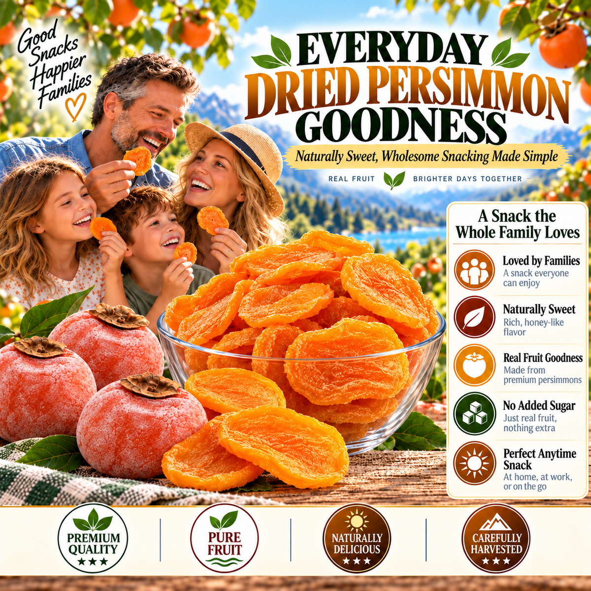 🍊Dried Persimmon — Naturally Sweet Support for Heart  Joint & Digestive Wellnes-XA