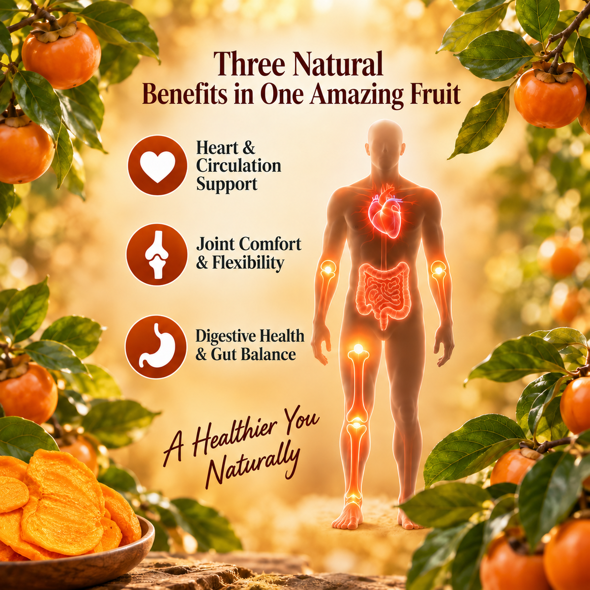 ❤️Dried Persimmon — Naturally Sweet Support for Heart, Joint & Digestive Wellness-XA